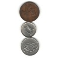 **R1 START - 1968 English 2 Cents , 1968 Afrikaans 5 Cents & 1974 10 Cents