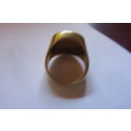 GOLD RING WITH 1/10 KRUGER RAND - 1983-13.4.G