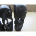 4 CARVED WOODEN MONKEY FIGURES - AS PER SCAN