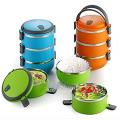 3 Layer Tier Stainless Steel Thermal Insulated Stackable Lunch Box Bento Food
