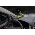 Electronic car steering wheel lock with alarm