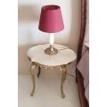2x Brass & Marble side tables with matching brass & marble bed lamps included.
