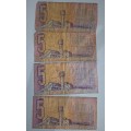 4x Old R5 notes mixed lot serial numbers