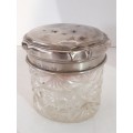 Crystal and Silver lidded Powder Puff Container