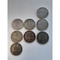 One Shilling x 8 coins