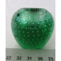 Lovely Deep green bubble glass Murano Paper weight of candle holder