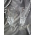 PAIR OF CRYSTAL  FINE CUT GLASS FLUTES- NOW REDUCED