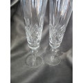 PAIR OF CRYSTAL  FINE CUT GLASS FLUTES- NOW REDUCED