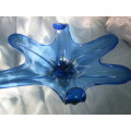 large Murano Blue dish - or bowl - 6 arm