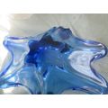 large Murano Blue dish - or bowl - 6 arm