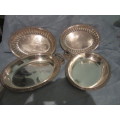 Extra FIne ;  Matching  set 2 silver plate entree covered dishes