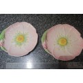 A Rare Carlton ware Pink Buttercup  2 Side pate sized plates - Circa 1934-1936