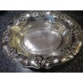 Art nouveau Sterling Silver Bowl with chased & cutaway Flowers