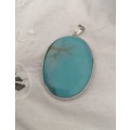 Natural Turquoise colored Agate  pendant