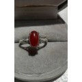 A Silver and Carnelian Ring