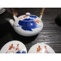 Cobalt blue Japanese Aritware Teaset Signed ( Blue Orchid)