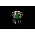 Art Deco 18K white gold 1.1ct Emerald ring,