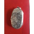 A fine Both Sided finely engraved Sterling Silver Double sovereign Pendant/ Case
