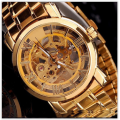 Men Watches Rose Gold Mechanical Numeral Hollow Skeleton CRAZY R250
