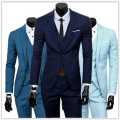 Men Jacket&Pants&Tie Light Grey Suits Jacket Pants Formal Dress Men Suit Set men wedding MAD R799