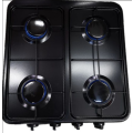 Four Plate Gas Stove with Fittings  Black