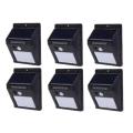 Solar Powered Wall LED Lights with Sensor - 6 Pack