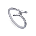 Certified 0.05TCW  Real Natural Round Cut Diamond Engagement Ring in 925 Silver