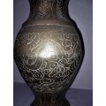HEAVY BRASS VASE APPROX 3.5KG- CHINESE MAKERS MARK - 37cm  -See Pictures