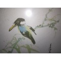 ASIAN  BIRD ART - JAPANESE / CHINESE - 72cm x 50cm   - PLEASE SEE PICTURES