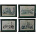 4 Kenneth A Bromley Prints (Lithographs?)  - 22x17cm -see pic
