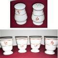 Set of 4 Heinrich Germany Egg Cups + Salt & Pepper Set - Please read desc & see Pictures