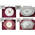 4 Plates - Spode  17cm,  Royal Winston  19cm, Wegdwood & Co  17 x 24cm  & Baker Bros  27 x 32cm