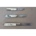 3 Rickards Pocket Knives - Africa, Mercedes & another - as per pictures