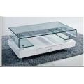 Coffee Tables (white wooden base + glass top)