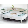 Coffee Tables (white wooden base + glass top)