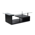 Coffee Tables - Tempered Glass Top - Black Base