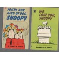 FIVE CHARLIE BROWN PAPERBACKS BY CHARLES M SCHULZ