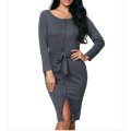 Grey Long Sleeve Elegant Dress in size M,L