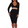 SEXY BLACK LONG SLEEVE DRESS/ CASUAL DRESS IN SIZE S