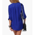 Stunning V-Neck Shirt in blue color in size 28