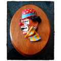 Two Clown wall hangings - second hand.