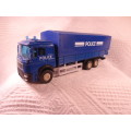 Unknown - Truck with closed back + Low bed trailer - Plastic - Police - Code 3