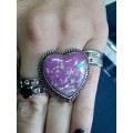 Adjustable Heart Ring - Purple