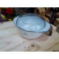 Royalex White floral Glass Casserole Dish - Round