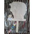 Laser-cut Wooden Sheep on stick - Paint it Yourself!