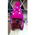 Kids Beanie - Bright Pink with stars detail