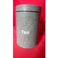 Tea Tin - Grey with Paint Spatter Design