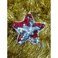 Sequin Stars - Red-Silver