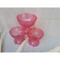 Neon Pink Plastic Dessert Bowl - NOS, Each