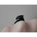 Adjustable Black Dragon Wrap Fashion Ring